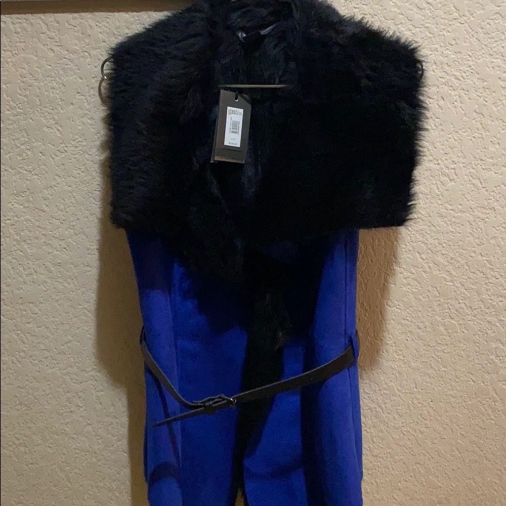 Armani Exchange Women’s Suede Faux fur vest